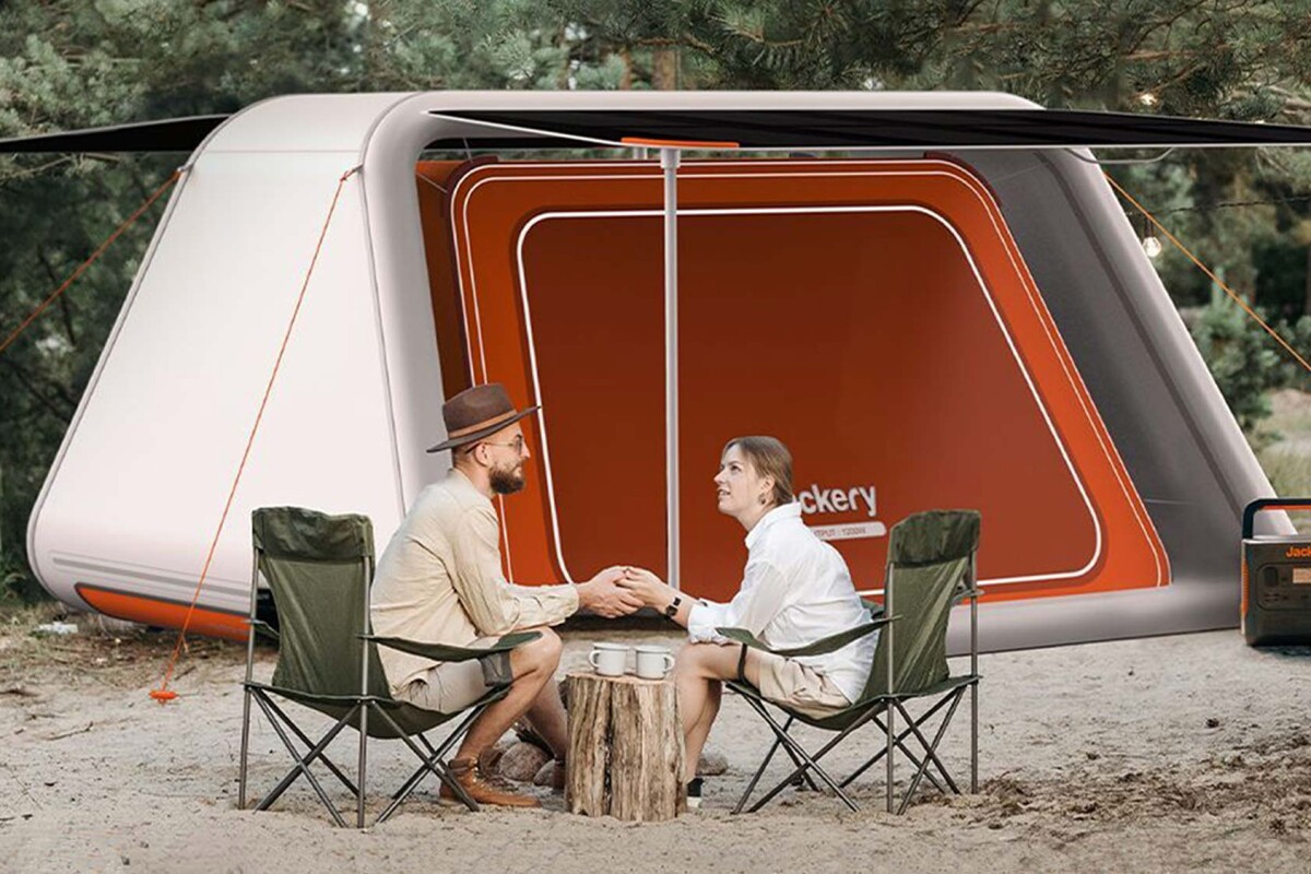 Jackery s inflatable LightTent AIR features its own solar power system